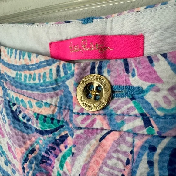 Lilly Pulitzer The Buttercup Shorts Size 2 Happy as a Clam Print Scalloped Pink - Picture 3 of 12